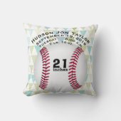 Coussin Record de naissance de garçons de baseball de tria (Recto)