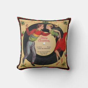 Coussin record du Joyeux Noël 45 vintages