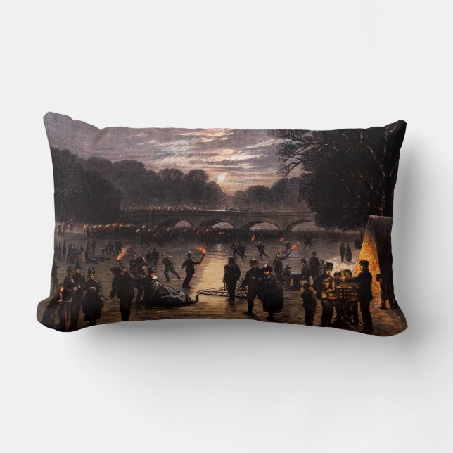 Coussin Rectangle 1870 Patinage sur glace à Londres (Recto)