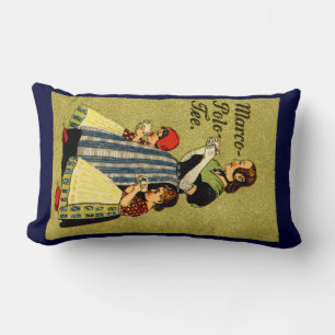 Coussin Rectangle 1915 Profitez du thé Marco Polo