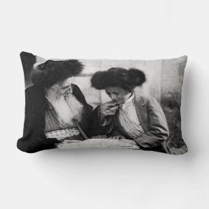 Coussin Rectangle 1920 Étudier la Torah, noir + blanc