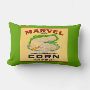 Coussin Rectangle 1930 Marvel en conserve étiquette de maïs