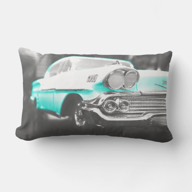 Coussin Rectangle 1958 chevy impala bleu vif (Recto)