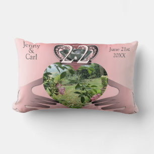 Coussin Rectangle 22e anniversaire du Mariage Photo Copper Claddaugh