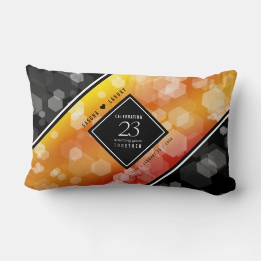 Coussin Rectangle 23e anniversaire de Mariage de Topaz impérial (Verso)