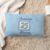 Coussin Rectangle 25e anniversaire en bleu et argent (Couverture)