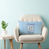 Coussin Rectangle 25e anniversaire en bleu et argent (Chaise)