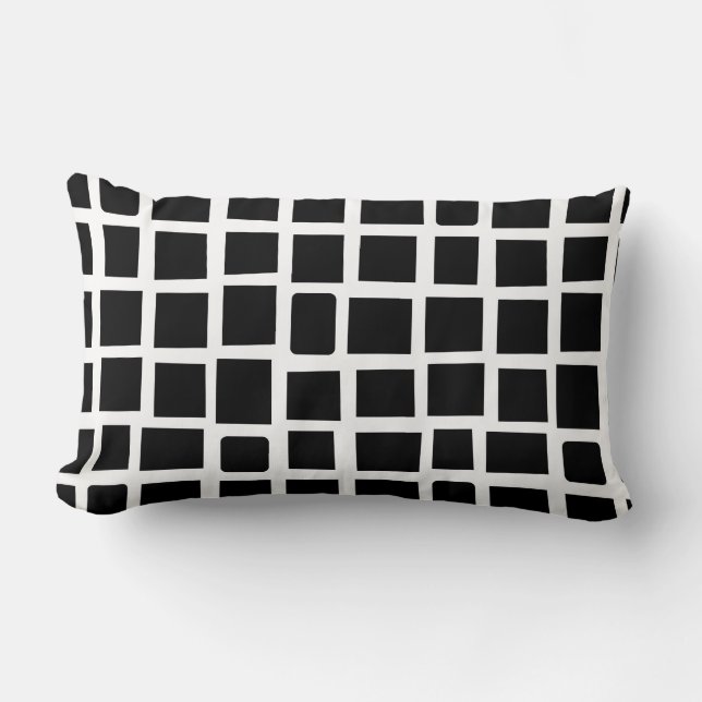 Coussin Rectangle 270215 Rectangle irrégulier - Noir sur blanc (Recto)