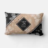 Coussin Rectangle 28e anniversaire du Mariage de lin élégant (Verso)