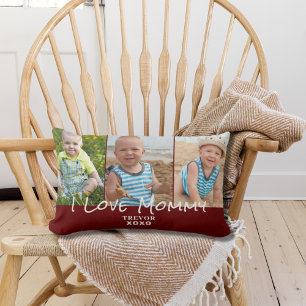 Coussin Rectangle 3 Photo Mommy Bourgogne