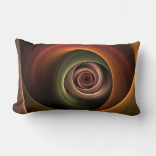 Coussin Rectangle 3D Spirale Abstraite couleurs chaudes Art fractal