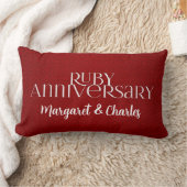 Coussin Rectangle 40e anniversaire de mariage de rubis (Couverture)