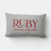 Coussin Rectangle 40e anniversaire de mariage de rubis (Verso)