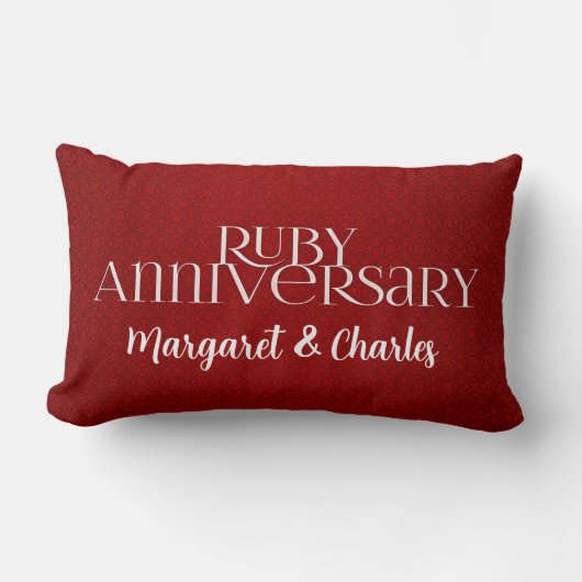 Coussin Rectangle 40e anniversaire de mariage de rubis (Recto)