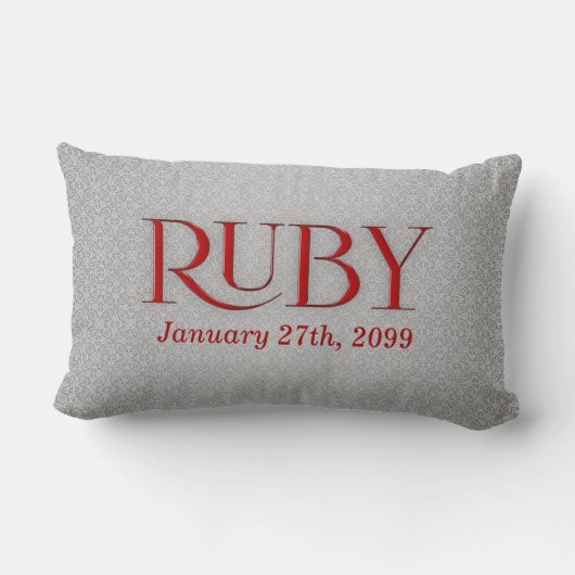 Coussin Rectangle 40th Ruby Wedding Annivsersary (Verso)