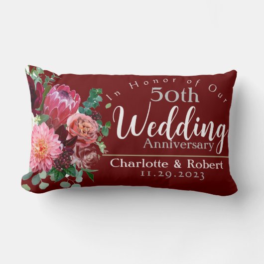 Coussin Rectangle 50e anniversaire de mariage (Recto)