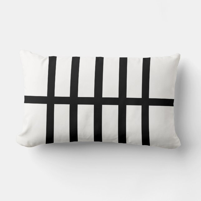 Coussin Rectangle 5 lignes noires biscuites (Recto)