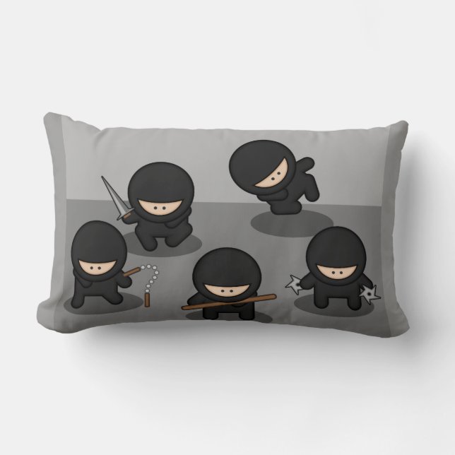 Coussin Rectangle 5 petits ninjas (Recto)