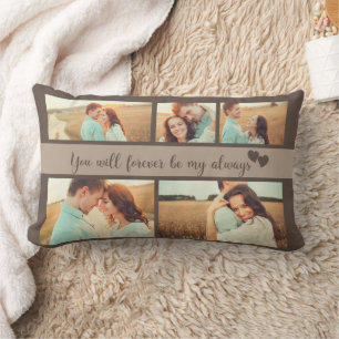 Coussin Rectangle 5 Photo Engagement Amour Citation de Mariage