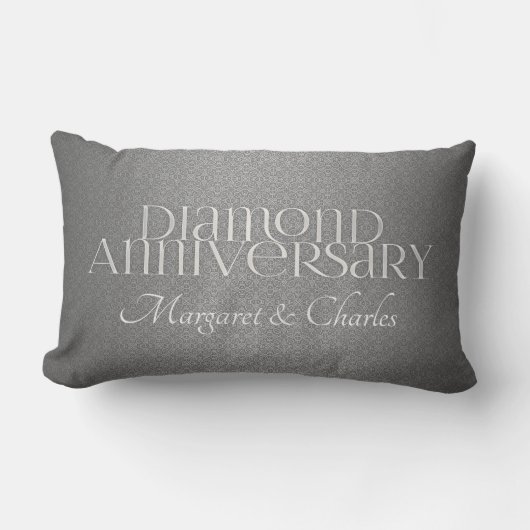 Coussin Rectangle 60e anniversaire de mariage de diamant (Recto)