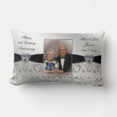 Coussin Rectangle 60e anniversaire de Mariage Photo Lumbar Jeu d'ore (Recto)
