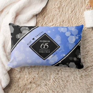 Coussin Rectangle 65e anniversaire de l'élégant Mariage Blue Sapphir