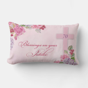 Coussin Rectangle 70e anniversaire de la vie religieuse Nonne cathol