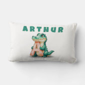 Coussin Rectangle A is for Alligator – Personalized Baby Name Pillow (Verso)
