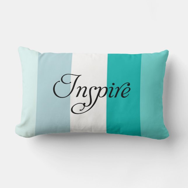Coussin Rectangle À la mode inspirez le carreau rayé bleu (Recto)