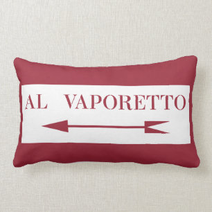 Coussin Rectangle À Vaporetto, plaque de rue, Venise, Italie