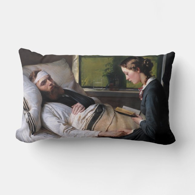 Coussin Rectangle A Wounded Danish Soldier by Elisabeth Baumann (Recto)