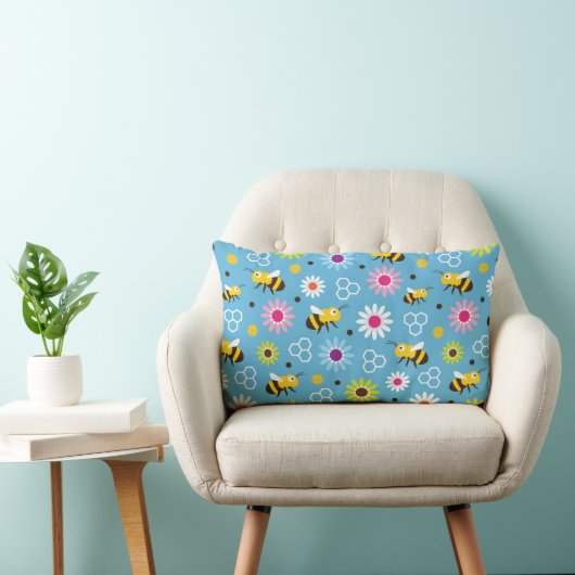 Coussin Rectangle Abeille & Fleurs (Chaise)