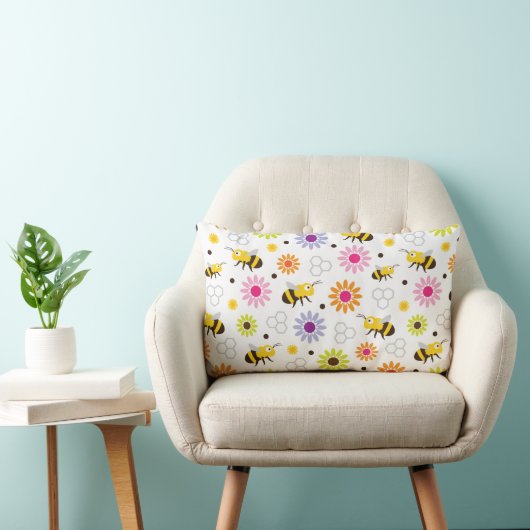 Coussin Rectangle Abeille & Fleurs (Chaise)