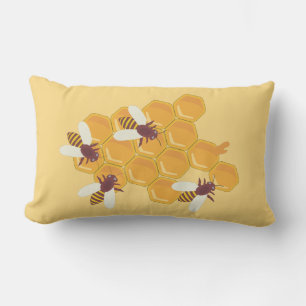 Coussin Rectangle Abeilles de miel et miel