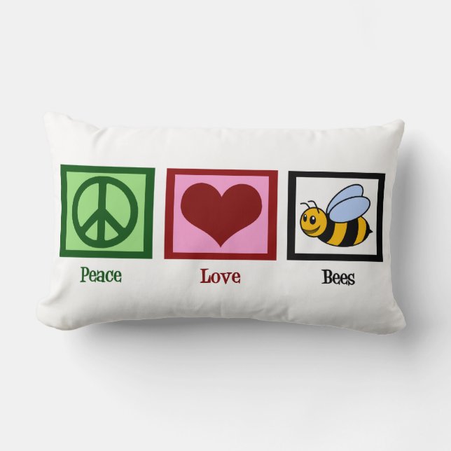 Coussin Rectangle Abeilles de paix (Recto)
