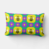 Coussin Rectangle Abeilles et fleurs de dessin animé (Verso)