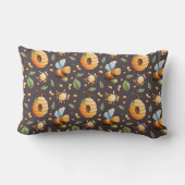 Coussin Rectangle 🐝 Abeilles Nid d'Abeille Feuilles Gouttes de Miel (Verso)