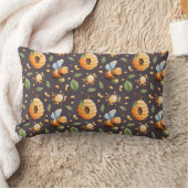 Coussin Rectangle 🐝 Abeilles Nid d'Abeille Feuilles Gouttes de Miel (Couverture)