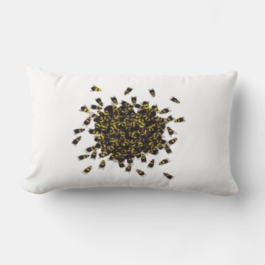 Coussin Rectangle Abeilles occupées ~ CHANGER DE COULEUR Lumbar 13x2 (Recto)