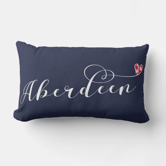 Coussin Rectangle Aberdeen Drapeau Coeur, Aberdonien (Recto)