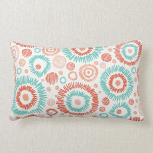 Coussin Rectangle Abrégé sur cercles de zigzag de griffonnage de