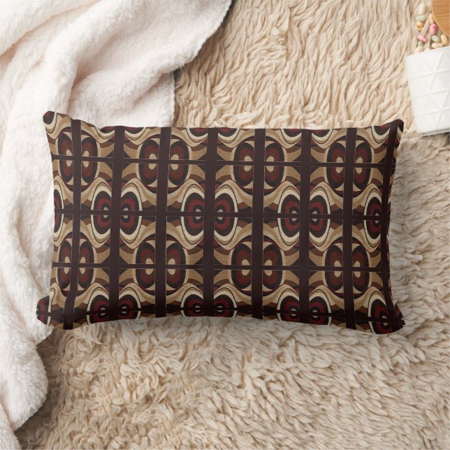 Coussin Rectangle Abstract Design Browns Rust Beige Patterns (Couverture)