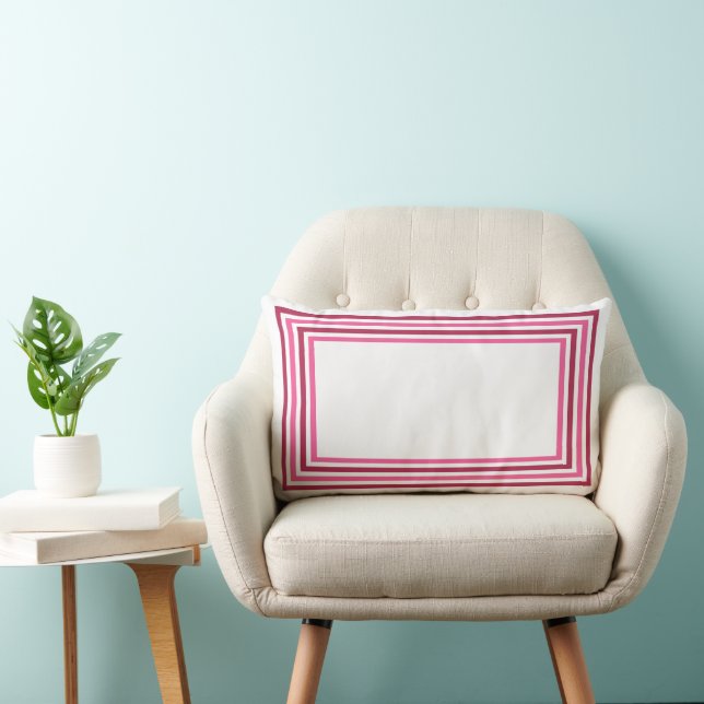 Coussin Rectangle Abstract Geometrical Burgundy Red & Pink (Chaise)