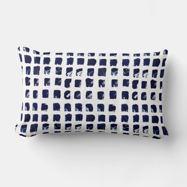 Coussin Rectangle Abstrait bleu Carré Motif Peinture Throw Pillo (Recto)