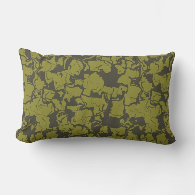 Coussin Rectangle Abstrait gris et vert (Recto)