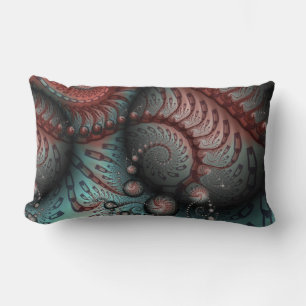 Coussin Rectangle Abstrait Imaginaire dynamique Fractal Art Brown Bl