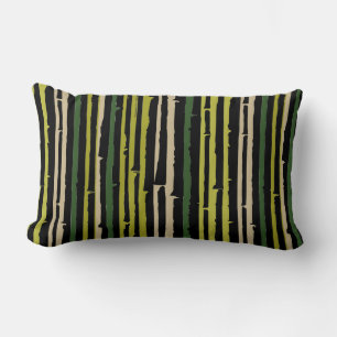 Coussin Rectangle Abstrait moderne rayures noir