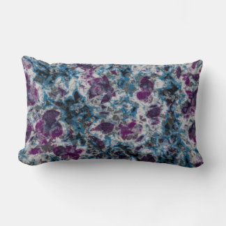 Coussin Rectangle Abstrait noir et blanc avec violet et bleu