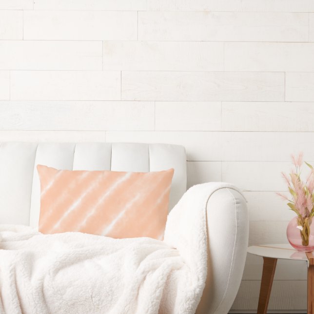 Coussin Rectangle Abstrait Peach Fuzz Aquarelle Motif Moderne (Canapé)