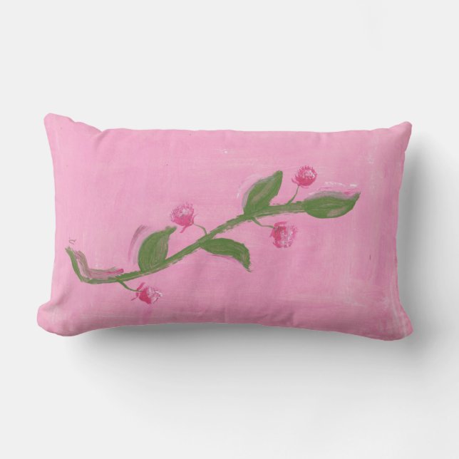 Coussin Rectangle Abstrait Printemps Branche de la peinture acyrique (Recto)